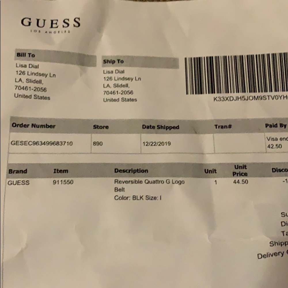 Guess reversible belt